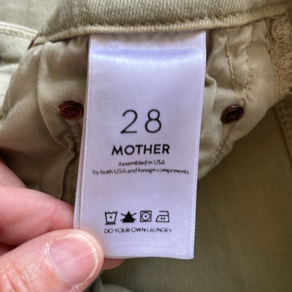 Mother High Waisted Hi Rise Looker Ankle Fray Denim Jeans Size 28 in Army Green - Picture 9 of 15